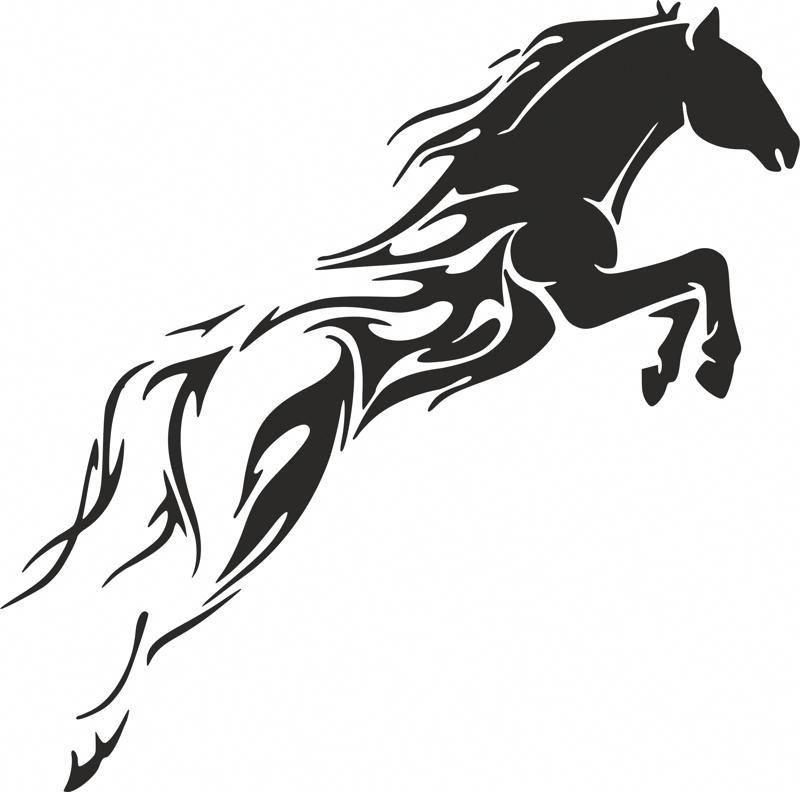 Tribal Horse Unique Tattoo For Men Free DXF File