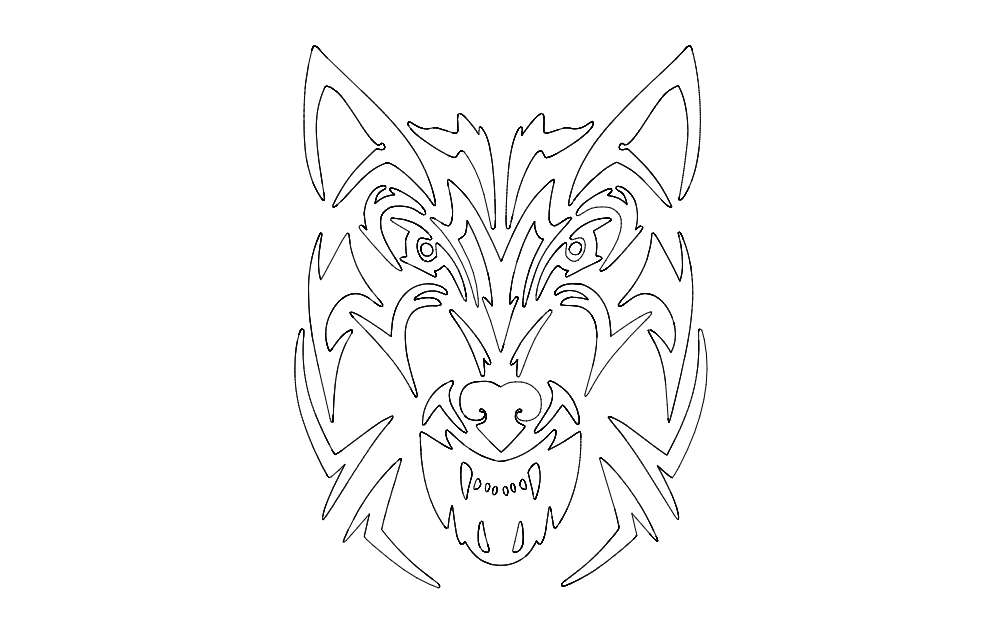 Tribal Wolf Free DXF File