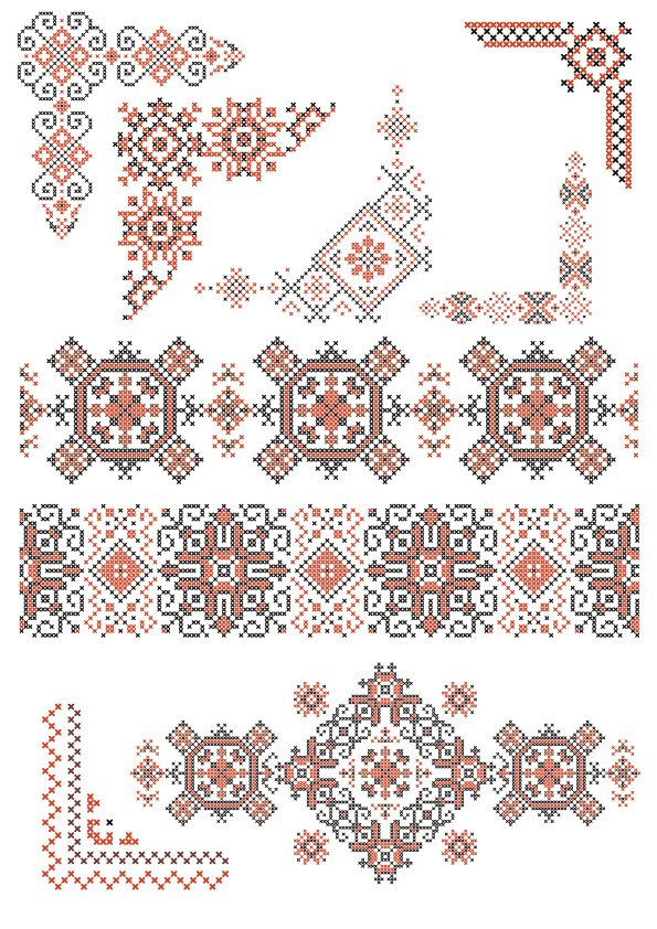 Ukraine Style Fabric Ornaments For Laser Cutting Free Vector File