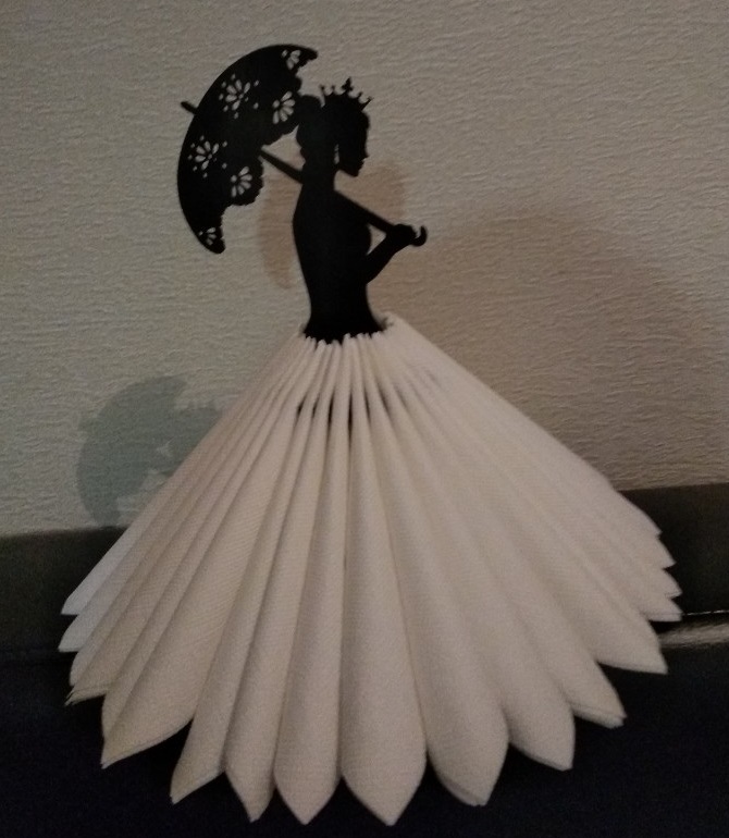 Umbrella Lady Wooden Paper Napkin Holder For Laser Cut Free Vector File