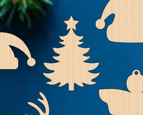 Unfinished Wood Christmas Tree Cutout Craft Laser Cut Free Vector File