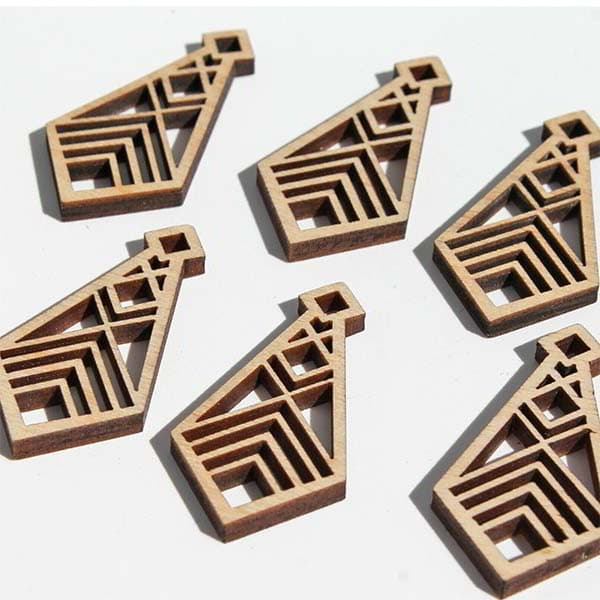 Unfinished Wood Geometric Diamond Chevron Cutout Earrings Jewelry Design Laser Cut Free DXF File