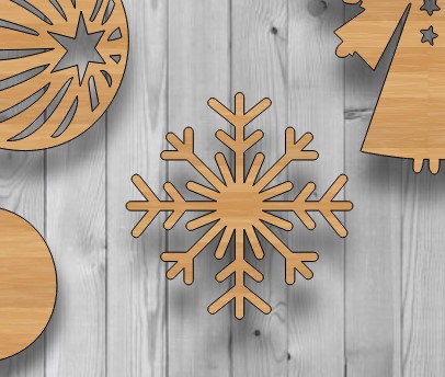 Unfinished Wood Snowflake Cutout Craft Laser Cut Free Vector File