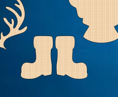 Unfinished Wooden Santa Claus Boots Cutout Laser Cut Free Vector File