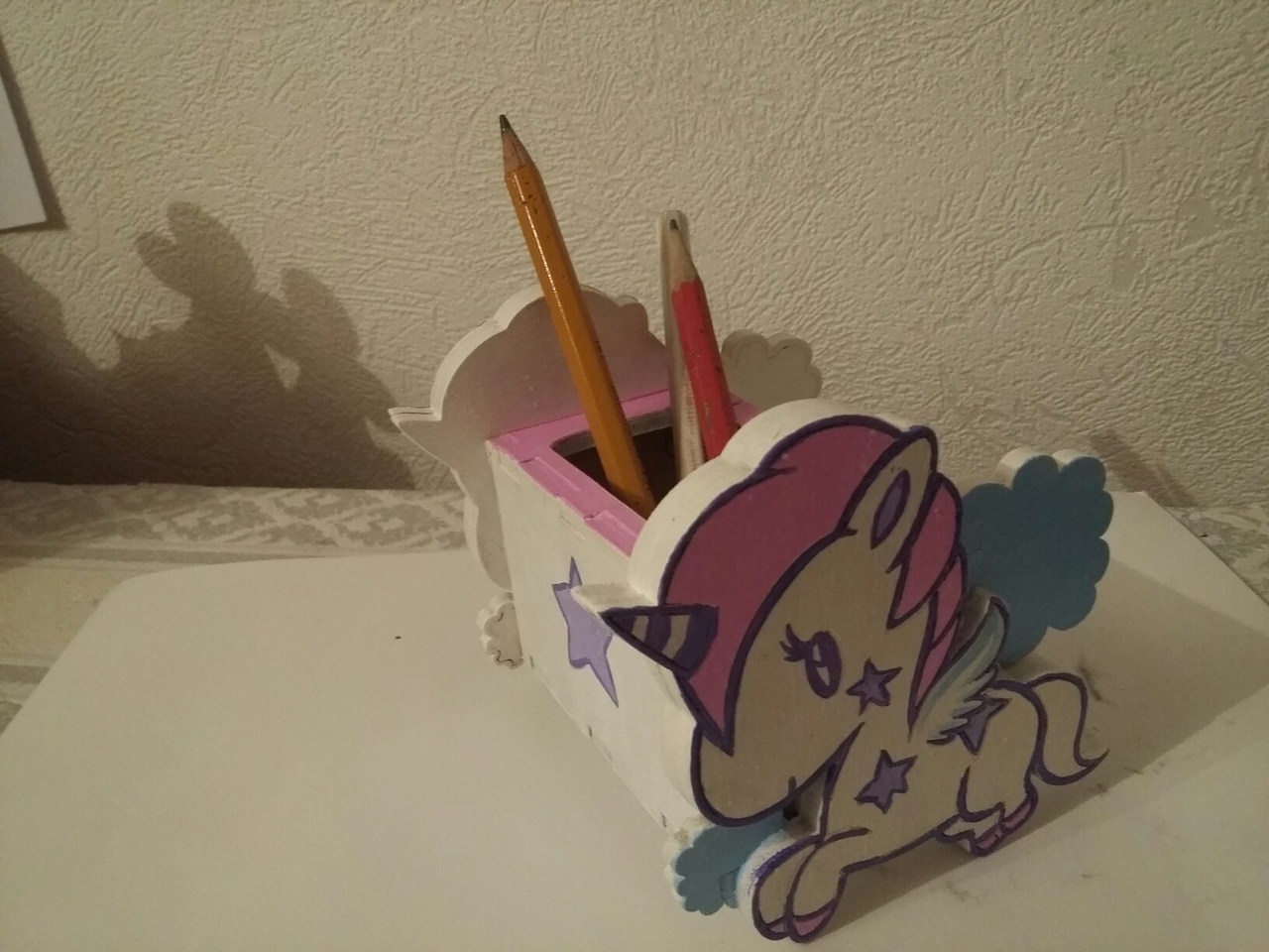 Unicorn Desk Organizer For Laser Cutting Free Vector File