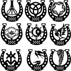 Unique Horseshoe Motifs For Laser Cut Free DXF File