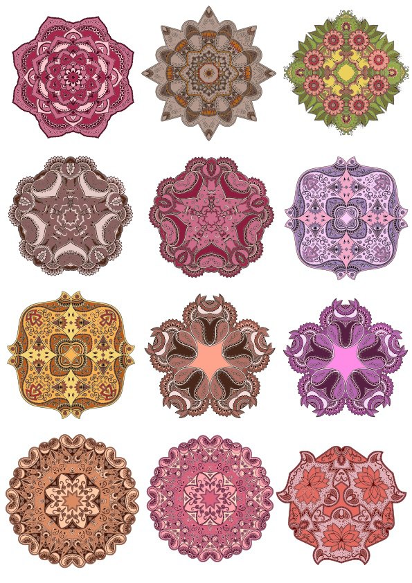 Vector Mandala Ornament Set Free Vector File