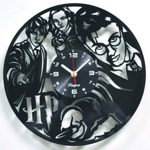 Vinyl Record Wall Clock For Harry Potter Fans Laser Cut Free Vector File