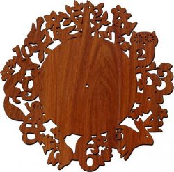 Wall Clock Of Animals In The Forest For Laser Cut Plasma Free DXF File