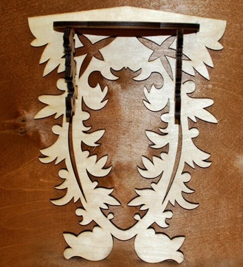 Wall Mounted Wood Shelf For Laser Cutting Free Vector File