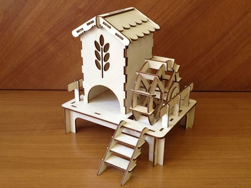 Watermill Tea Houses For Laser Cut Free Vector File