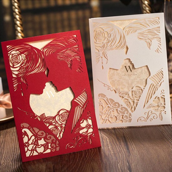 Wedding Card For Laser Cut Free Vector File