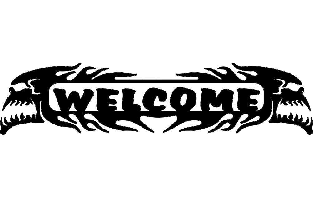 Welcome Skulls Free DXF File