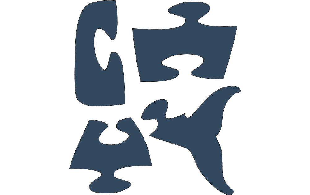 Whale Fish Puzzle Free DXF File