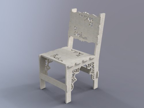 White Chair Free DXF File