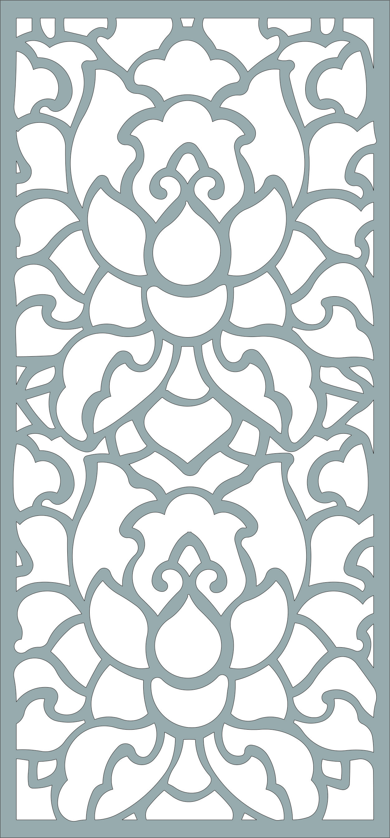 Window Floral Lattice Stencil Design For Laser Cut Free Vector File