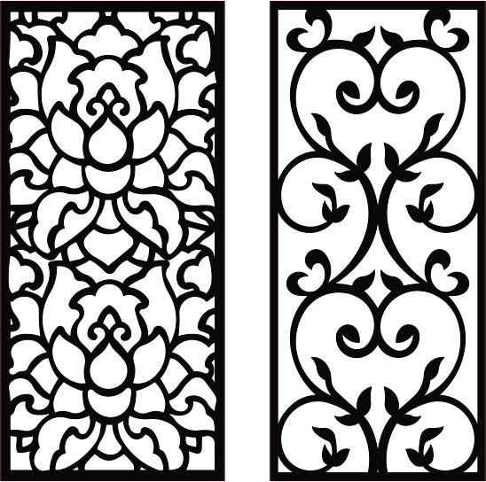 Window Floral Lattice Stencil Panels For Laser Cut Free Vector File