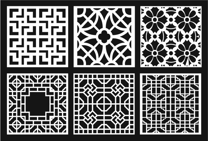 Window Grill Design Decor Patterns Seamless Set Free Vector File