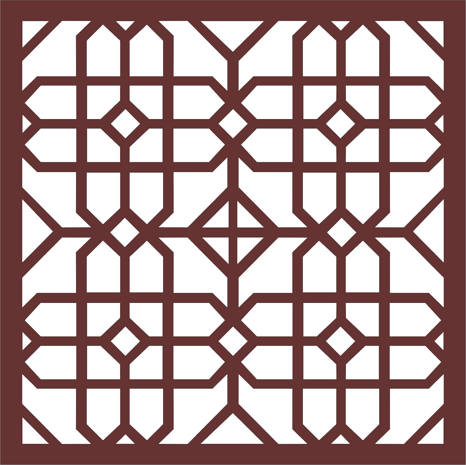 Window Grill Floral Seamless Panel For Laser Cutting Free DXF File