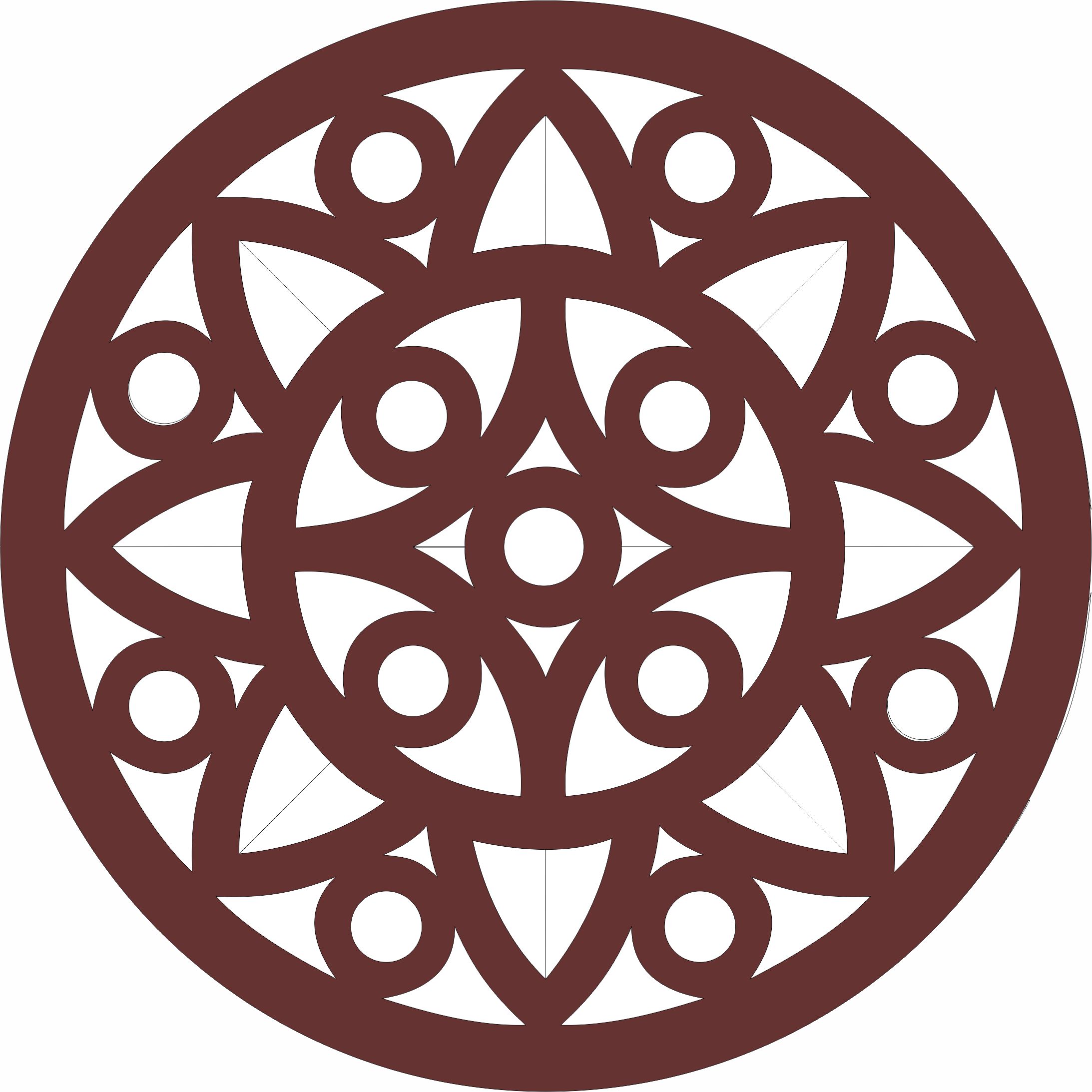 Window Grill Round Seamless Design For Laser Cutting Free DXF File