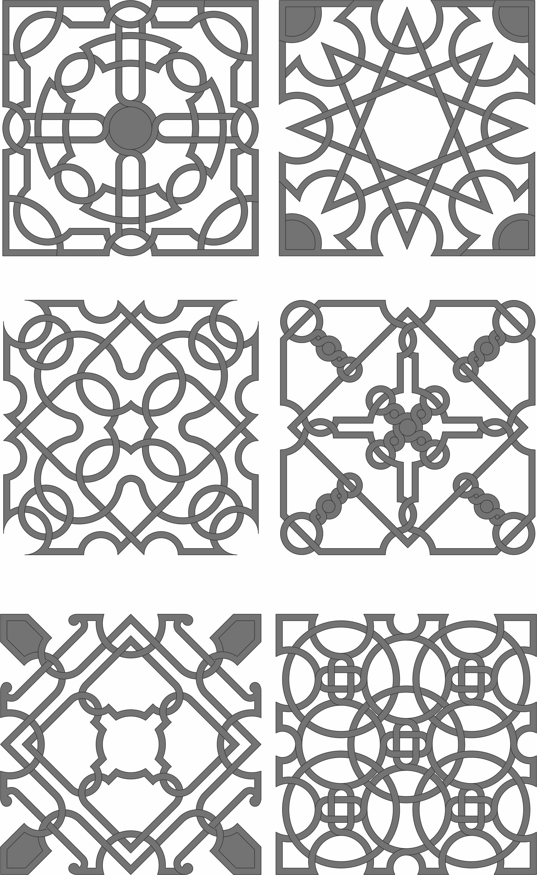 Window Grill Seamless Panels Set For Laser Cutting Free DXF File