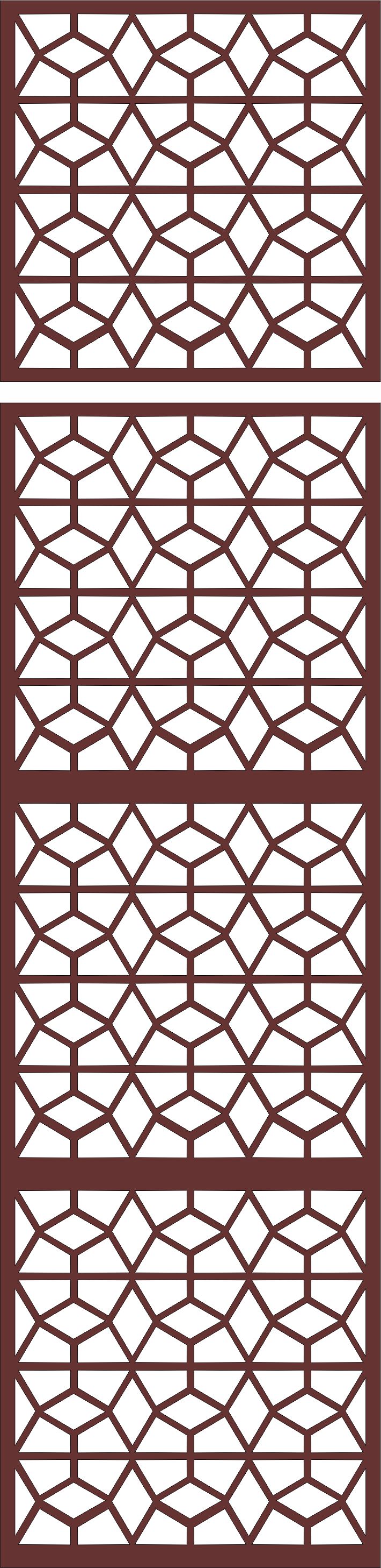 Window Grill Seamless Pattern For Laser Cutting Free DXF File