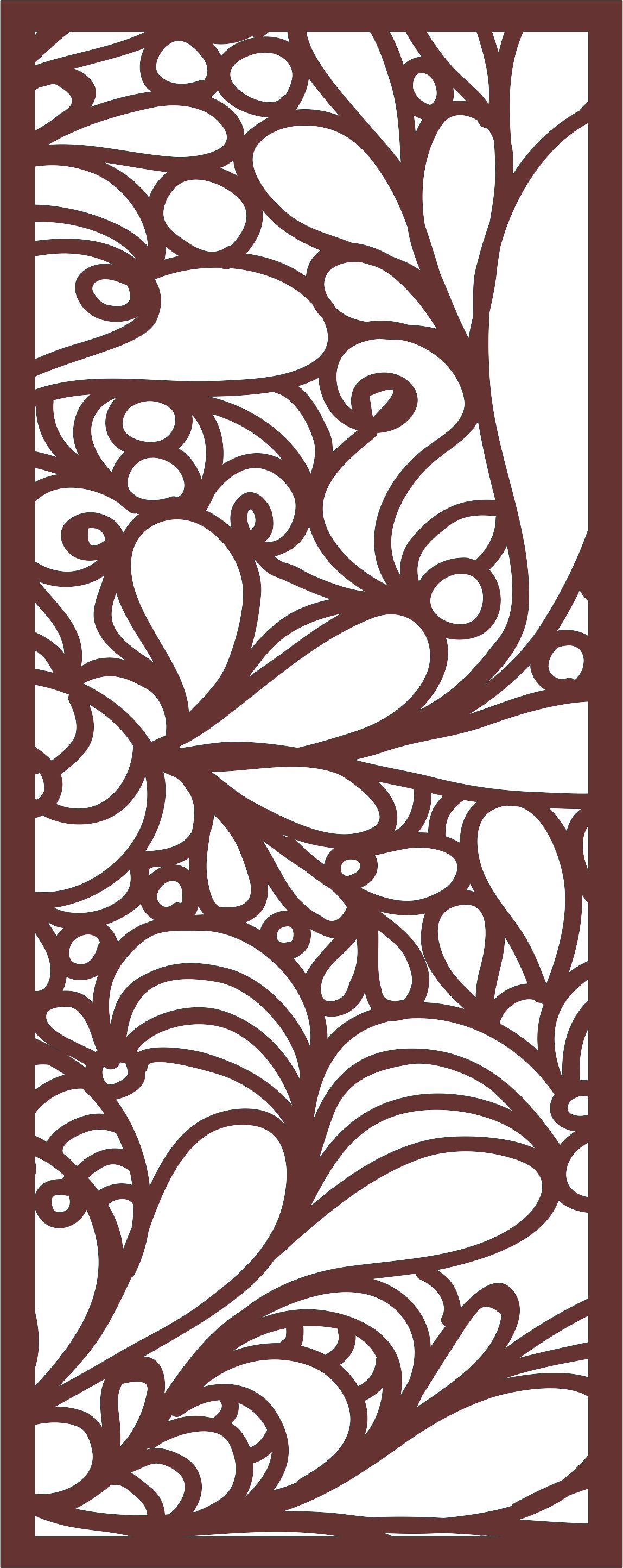 Window Jali Floral Seamless Design For Laser Cut Free Vector File