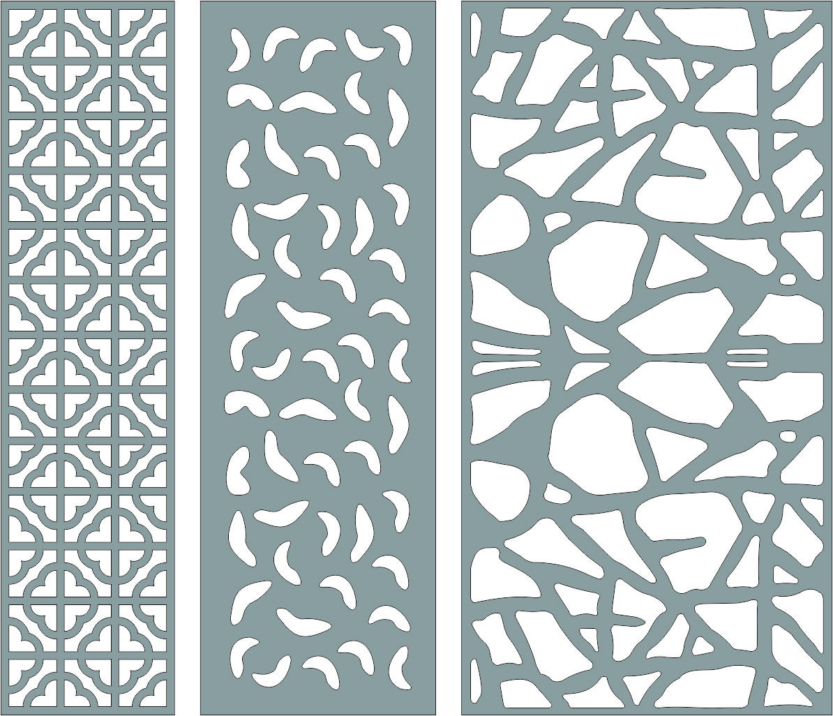 Window Lattice Seamless Patterns Set For Laser Cut Free Vector File