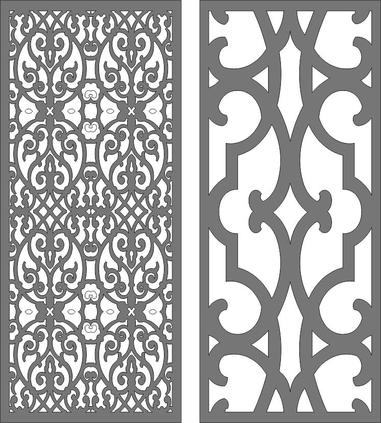 Window Screen Floral Seamless Design Cnc Laser Cutting Free DXF File