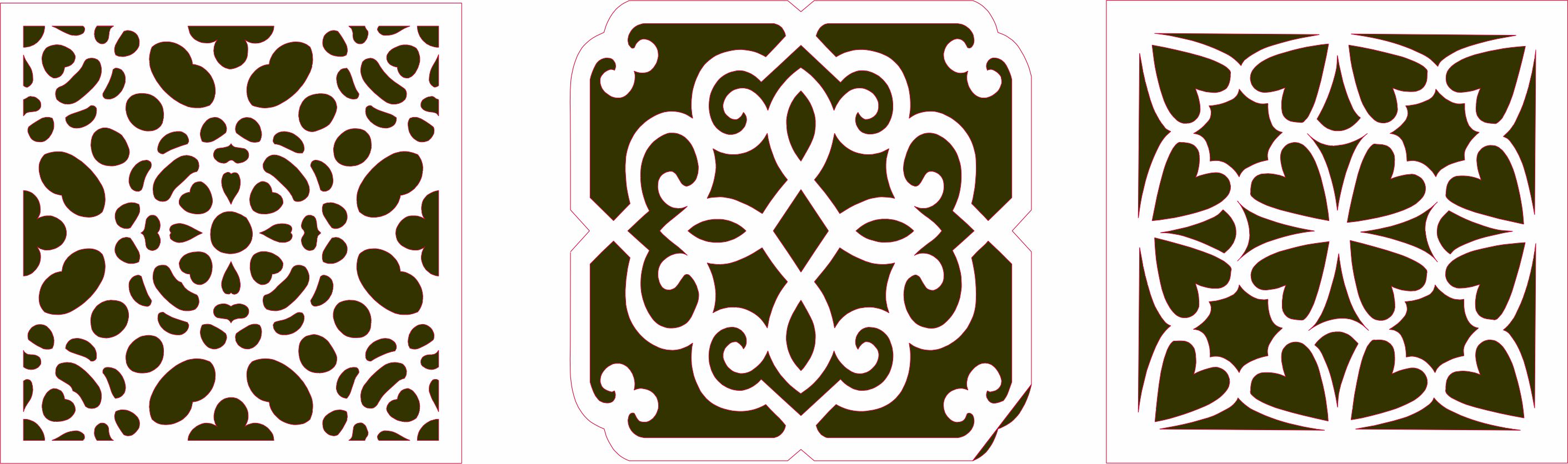 Window Screen Pattern Set For Laser Cut Free Vector File