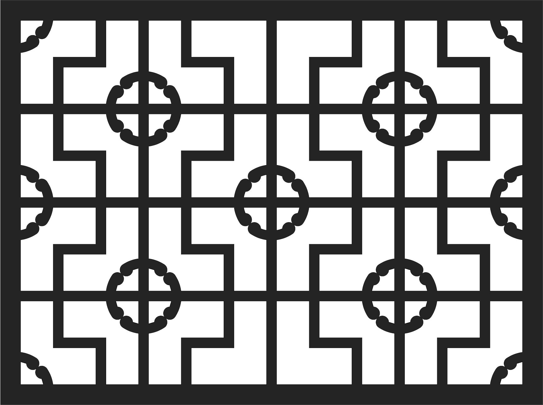 Window Seamless Floral Screen Design For Laser Cut Free Vector File