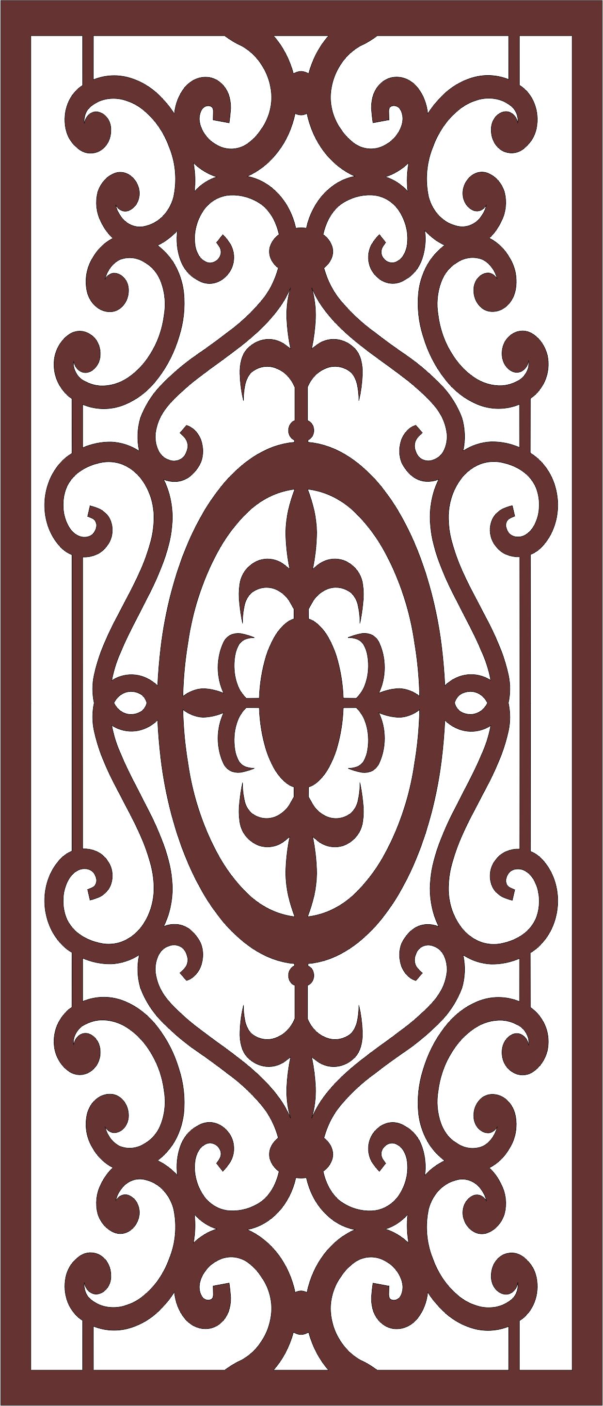 Window Seamless Floral Screen Pattern Cnc Laser Cutting Free DXF File