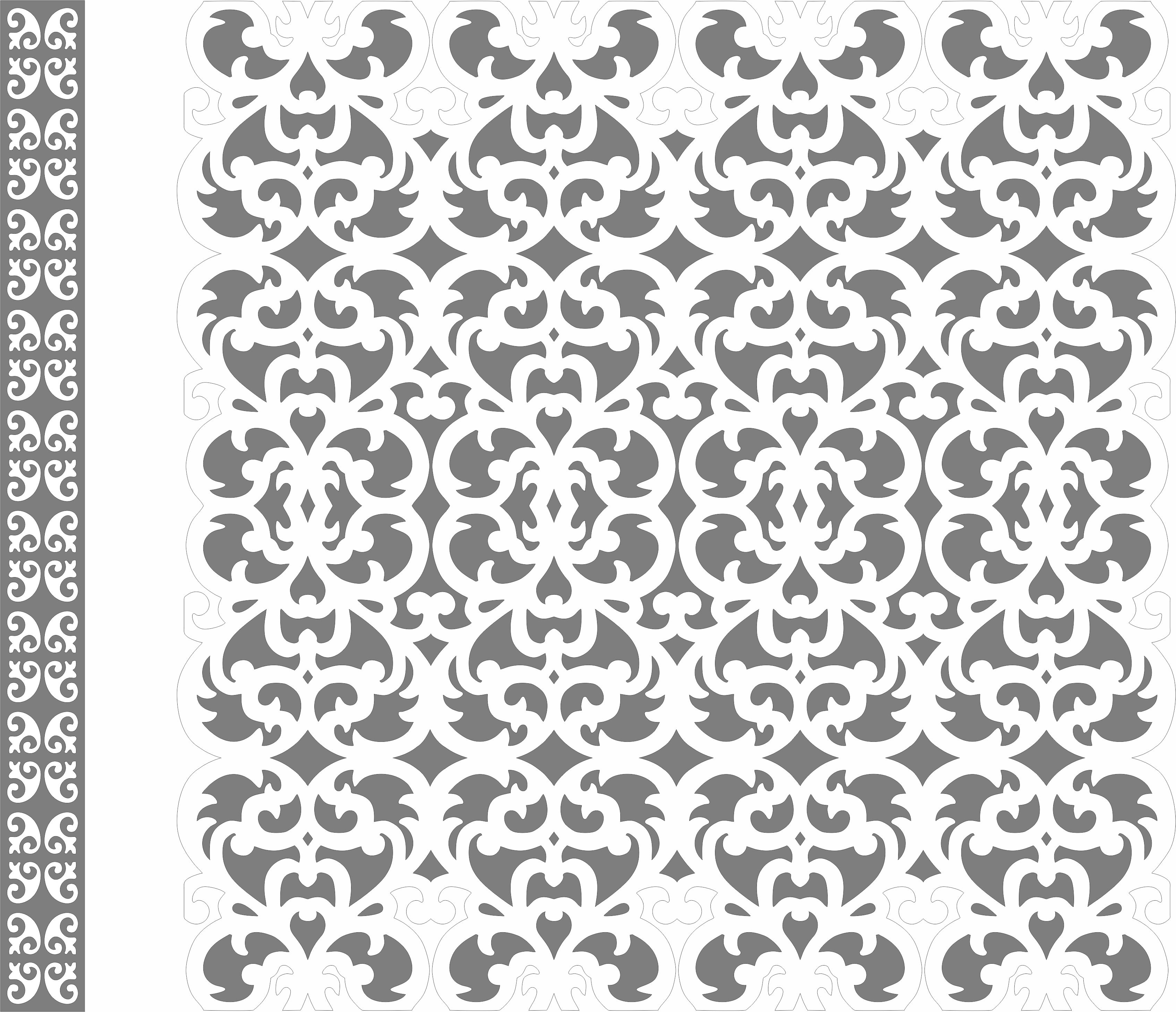 Window Seamless Screen Pattern For Laser Cutting Free DXF File