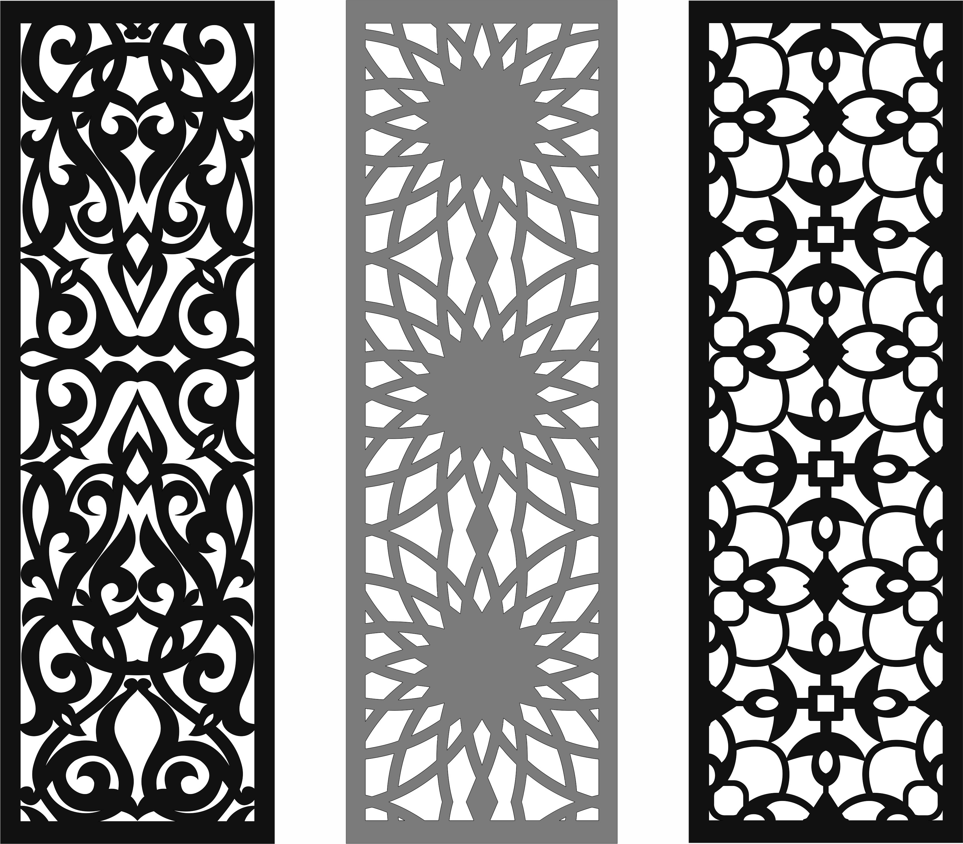 Window Seamless Screen Patterns Collection For Laser Cut Free Vector File