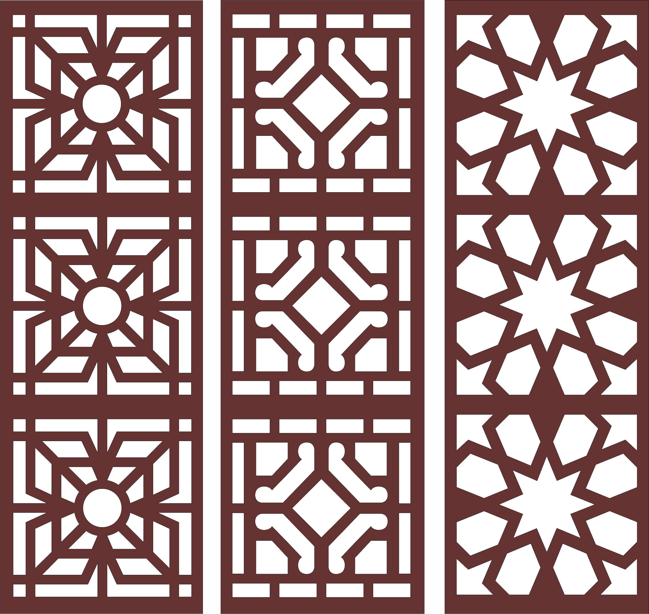 Window Seamless Screen Set For Laser Cut Free Vector File