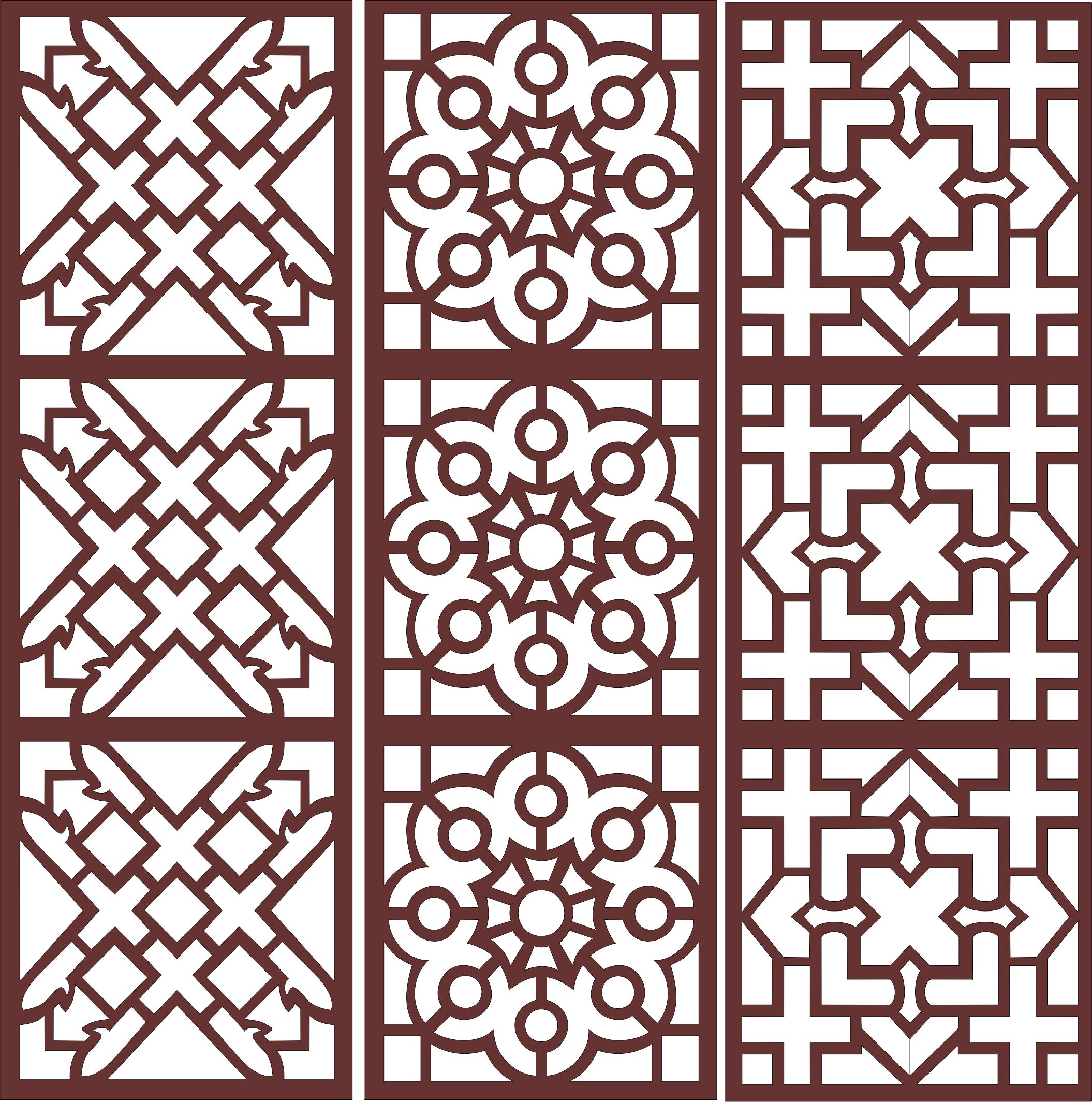 Window Seamless Separator Screen Pattern For Laser Cut Free Vector File