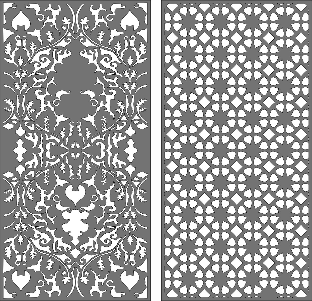 Windows Screen Seamless Separator Designs Set For Laser Cut Free Vector File