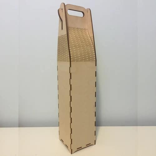 Wine Bottle Carrier With Living Hinge Laser Cut Free Vector File