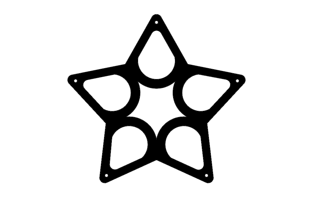 Wine Rack Star Free DXF File