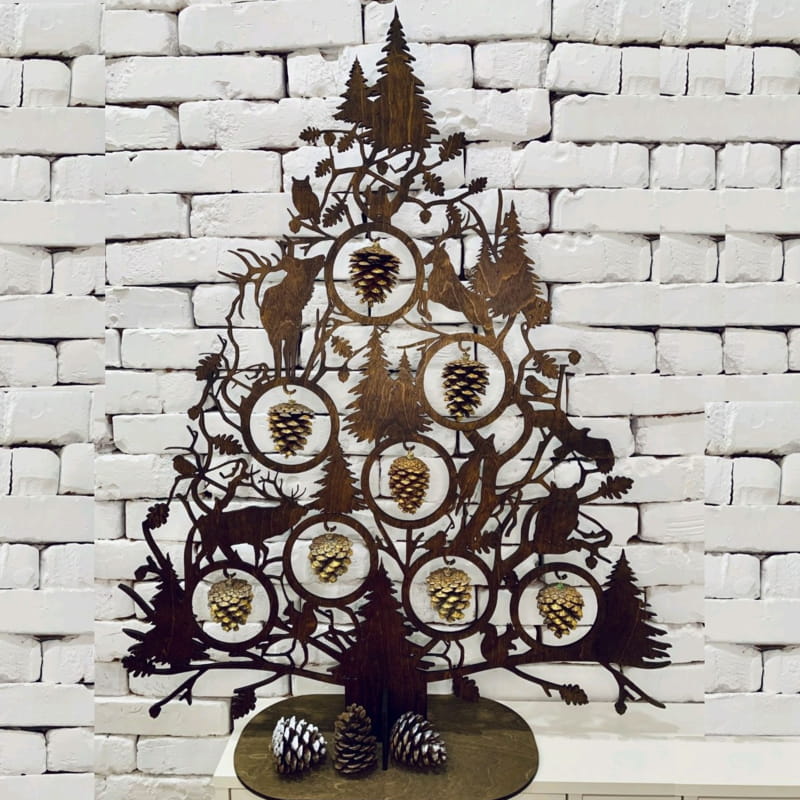 Winter Home Decor Christmas Tree Laser Cut Free Vector File