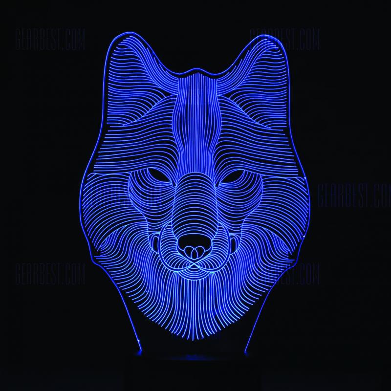 Wolf 3d Led Night Light Free Vector File