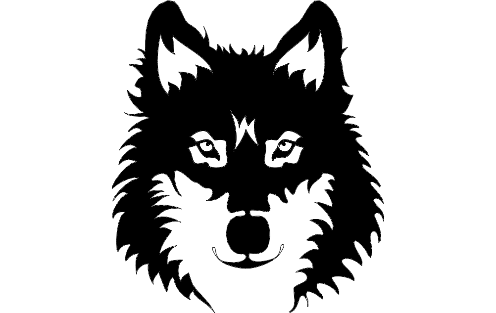 Wolf Face Silhouette Free DXF File