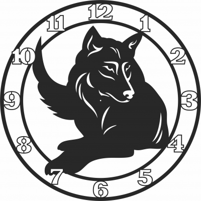 Wolf Wall Clock Free Vector File