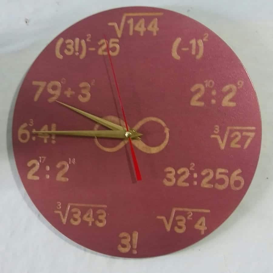 Wood Engraved Maths Equation Wall Clock Laser Cut Free Vector File