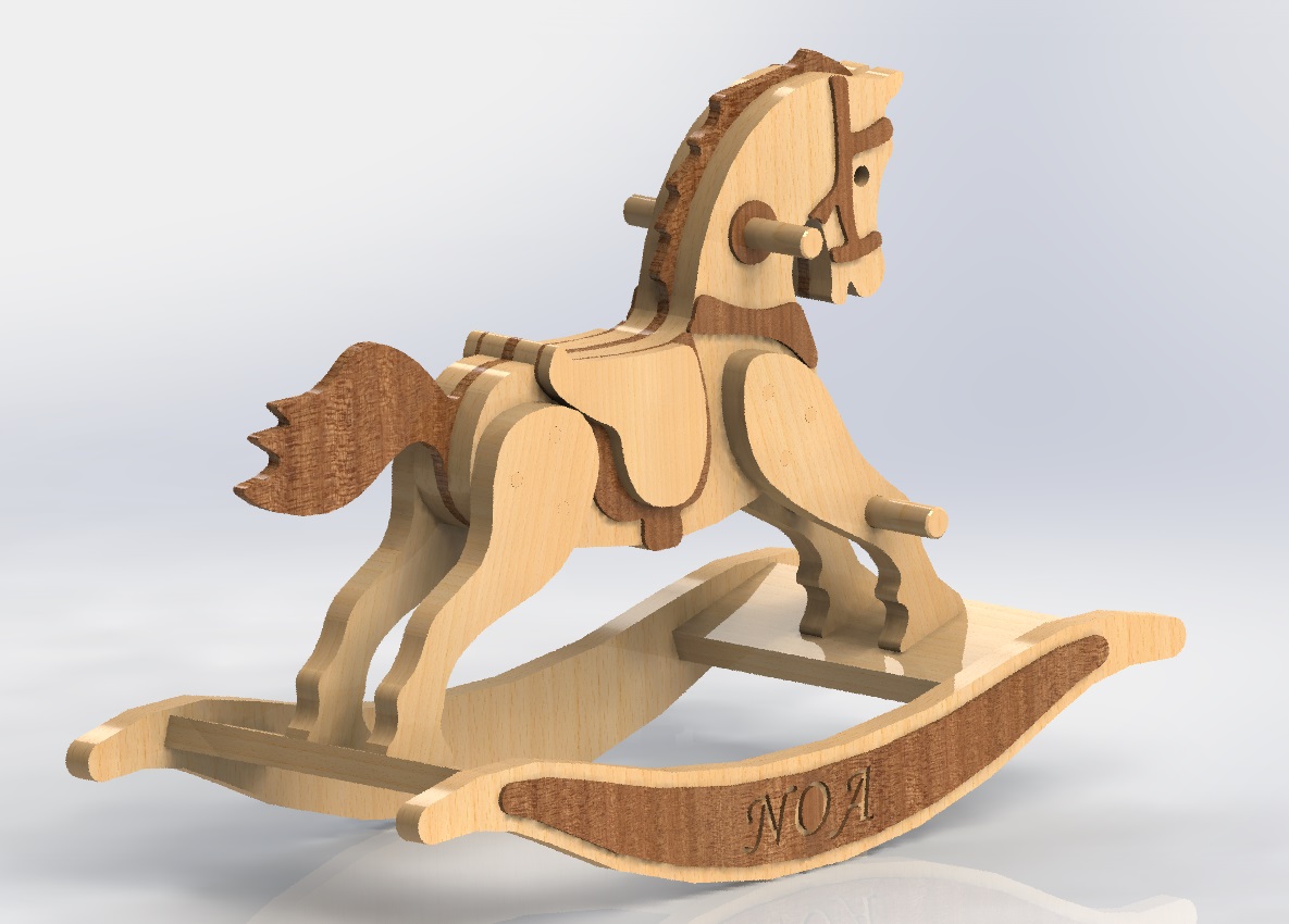 Wood Rocking Horse Free DXF File