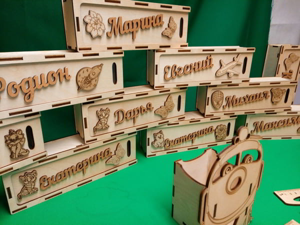 Wood School Pencil Case Laser Cut Free Vector File