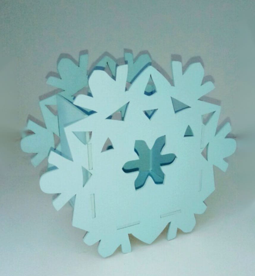 Wood Snowflake Pencil Holder Laser Cut Free Vector File