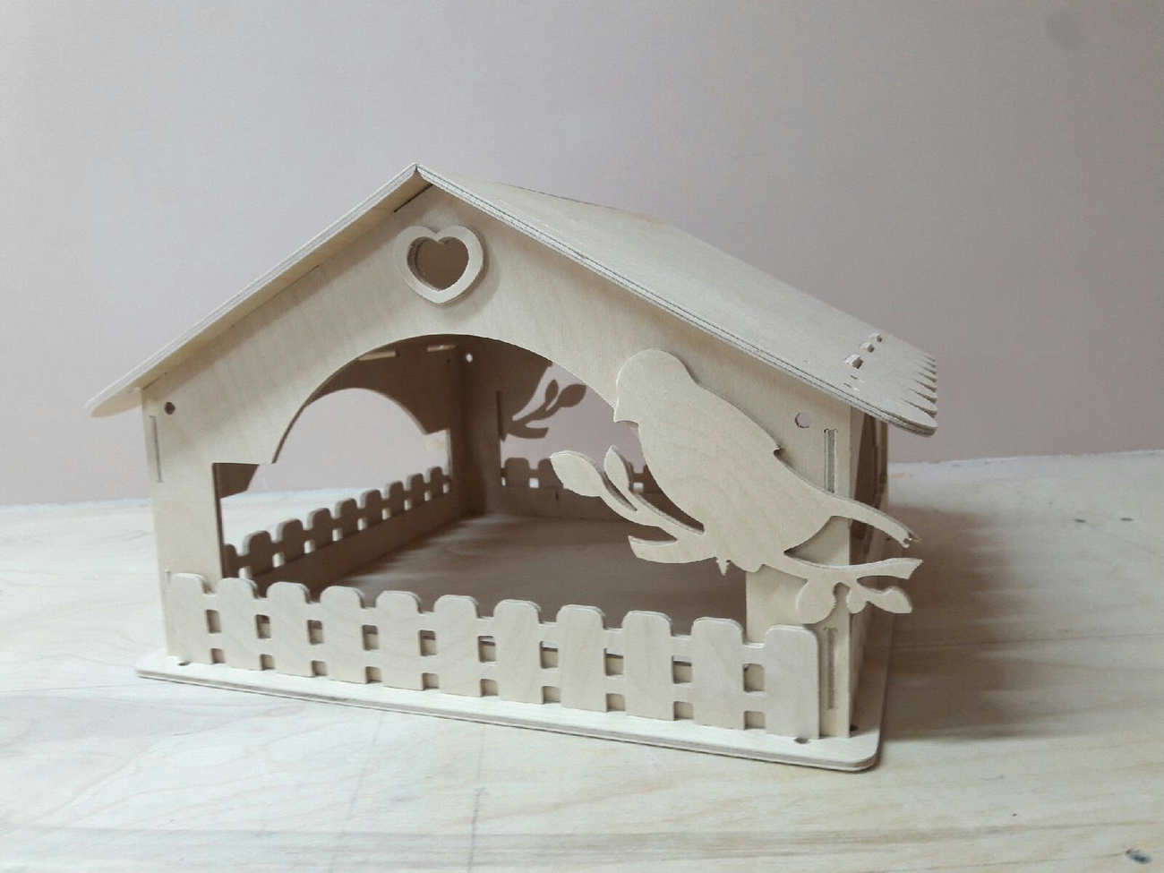 Wooden Bird House Bird Feeder Free DXF File