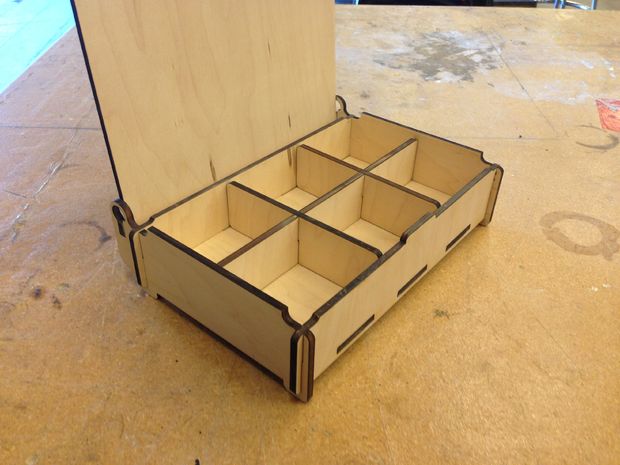 Wooden Box With Compartments And Lid Free DXF File