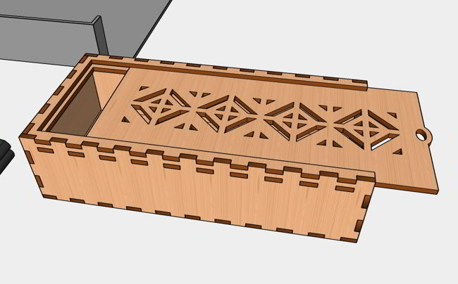 Wooden Box With Slide Lid Laser Cut Jewelry Box Free DXF File
